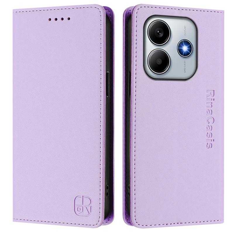 Luxury Anti-thef Wallet Flip Cover Phone Case For Xiaomi Redmi Note14 4G Note 14 13 12 Pro Plus 5G Leather Cases Solid Color Bag