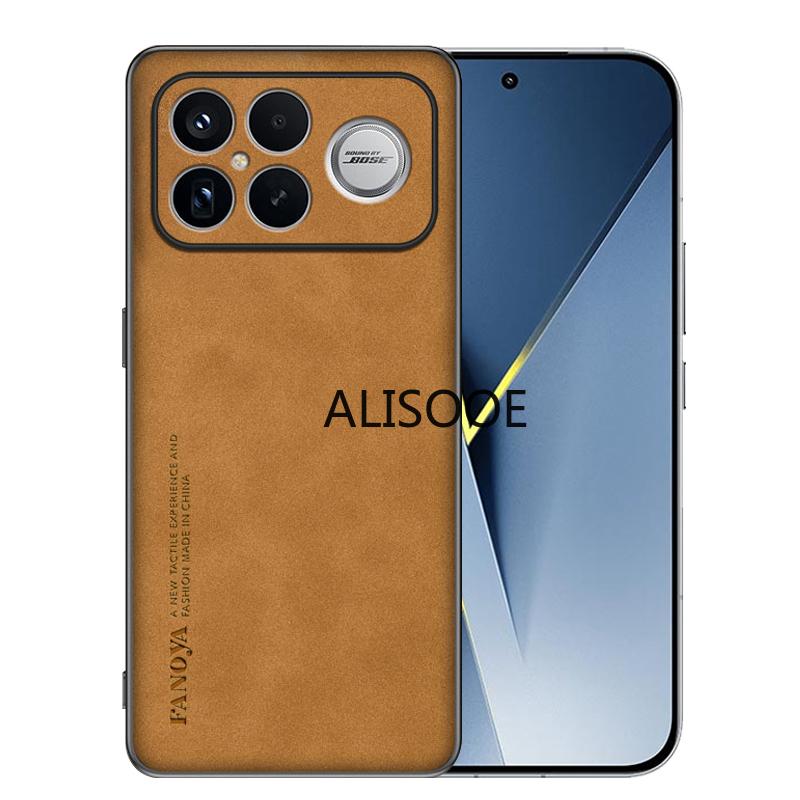 Coque en Cuir PU Givré pour POCO F8 Ultra F8 Pro Étui Plastique Mat Antichoc Protection Complète Housse Arrière Capa