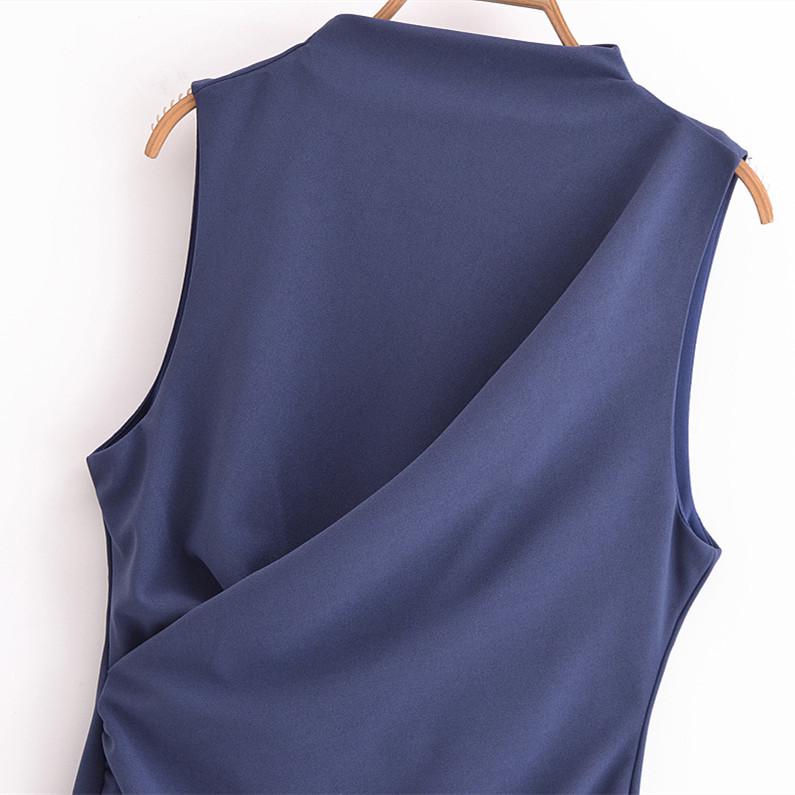 Spring 2025 Women's Pleated Midi Dress - Slim Fit with Waist-Gathering Design