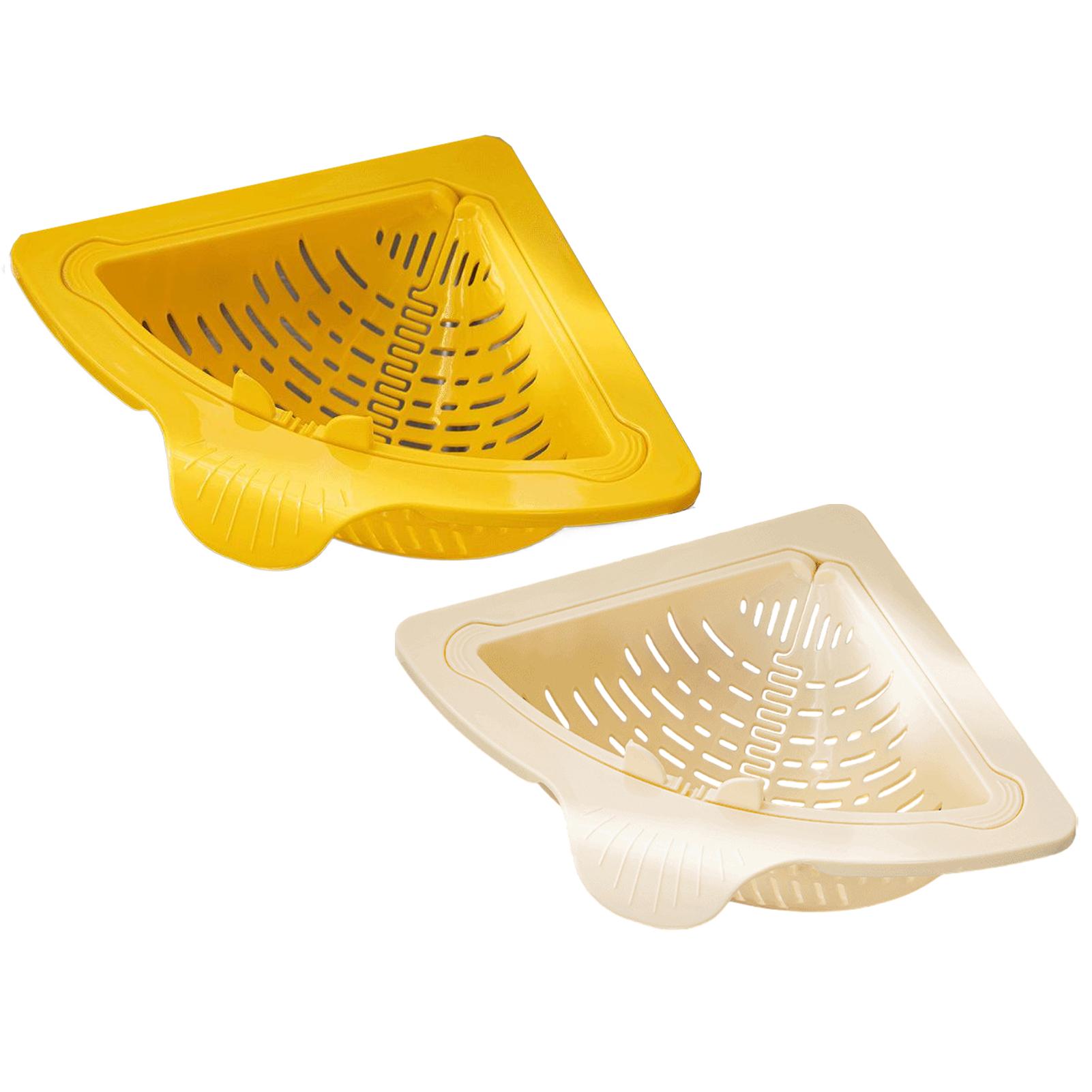 

2PCS Suction Cup Sink Corner Rack Strainer Quick-Drain Self-Cleaning Sink Strainer Basket Food Waste Catcher For Kitchen Sink