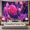 Floral Garden (135) Theme Personalized Tapestry Custom Name Text Wall Hanging Tapestry Home Background Decoration
