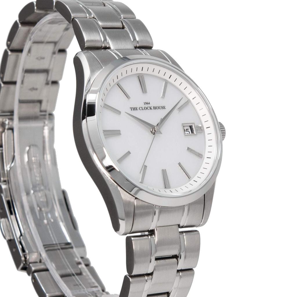 THE CLOCK HOUSE Men's Solar Watch, Business/Formal, MBF1006-WH1A