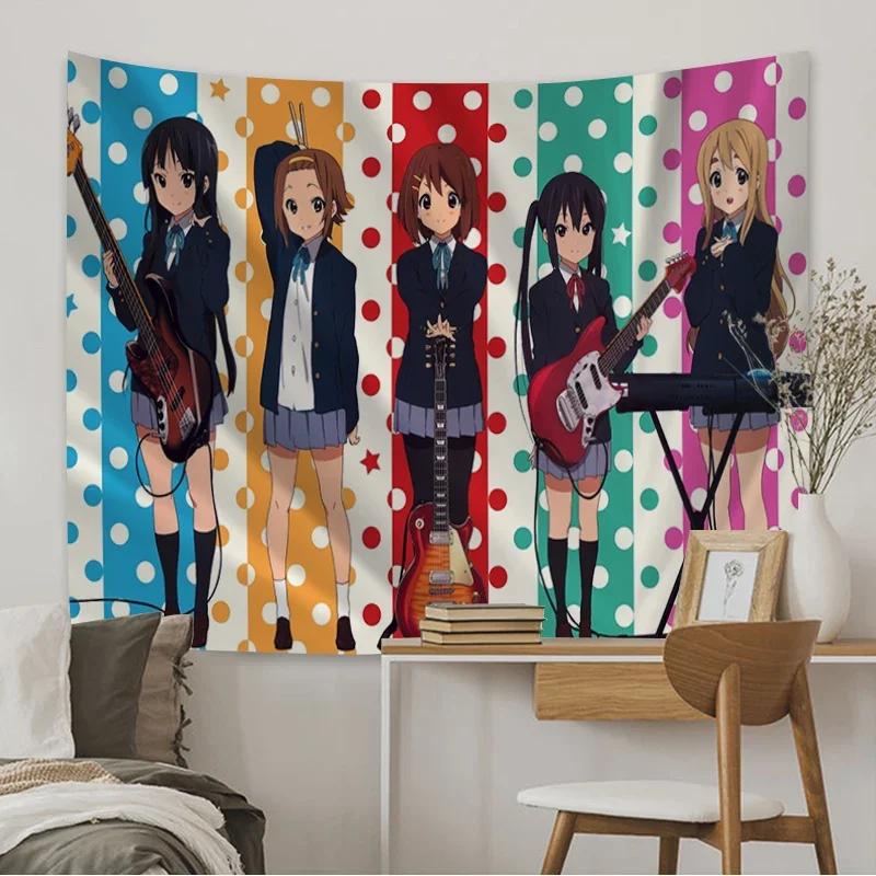 New KON Anime Cartoon Hanging Tapestry Bohemian Mandala Wall Art Home Party Decorative Japan Game Photo Background Cloth