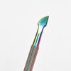 Iridescent Stainless Steel Cuticle Pusher & Scissors Set – 2 Pieces, Sharp Double-Pronged Nail Art Tools.