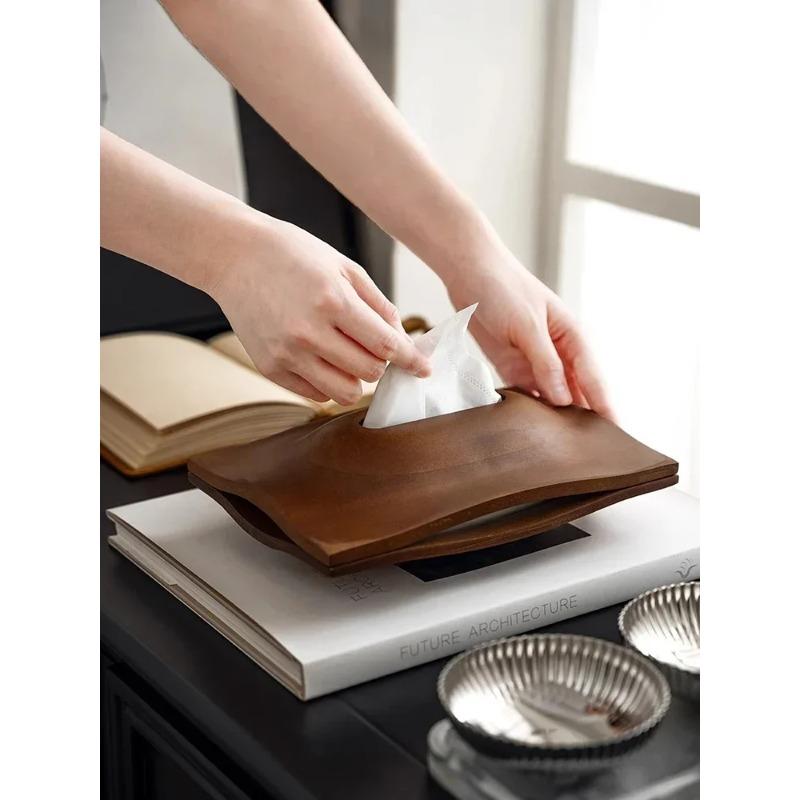 Walnut Wood Tissue Boxes, Affordable Luxury, Tissue Holder, Napkin Case, Household Decoration, Hotel, Restaurant, Paper Towel Bo