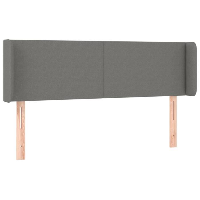 VidaXL Tête de lit avec oreilles Gris foncé 147x16x78-88 cm Tissu3118487