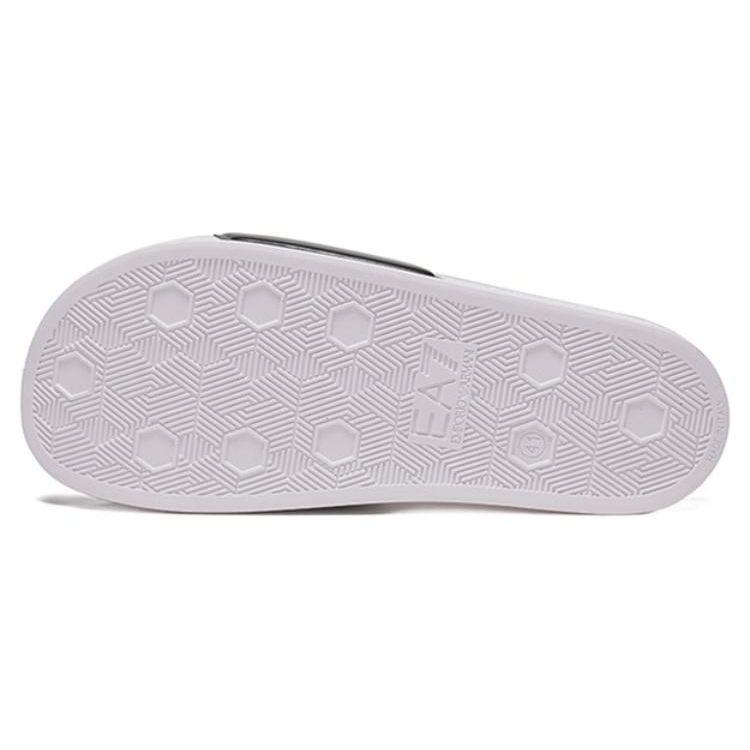 Emporio Armani EA7 Color Block Flat Slide Sandals Men footwear Black White XCP001XCC22Q655