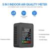 Multifunctional 5in1 CO2 Meter Digital Temperature Humidity Tester Carbon Dioxide TVOC HCHO Detector Air Quality Monitor Gas