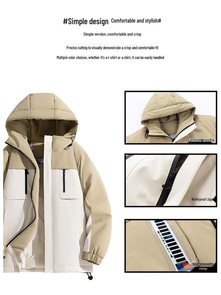 Winter Cotton Jackets: Windproof, Waterproof, Thickened, Warm for Men, Women, Couples - Ideal for Outdoor Mountaineering.