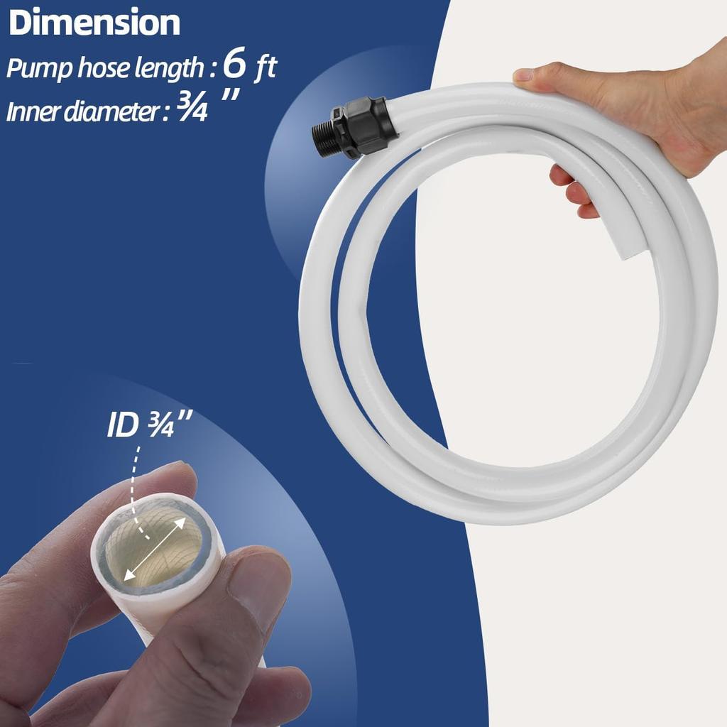 353020 Pool Booster Pump Hose Kit Replacement for Pen-tair Booster Pump & Polaris Pool Cleaner - 6-foot Pool Hose & 4 Hose Adapters