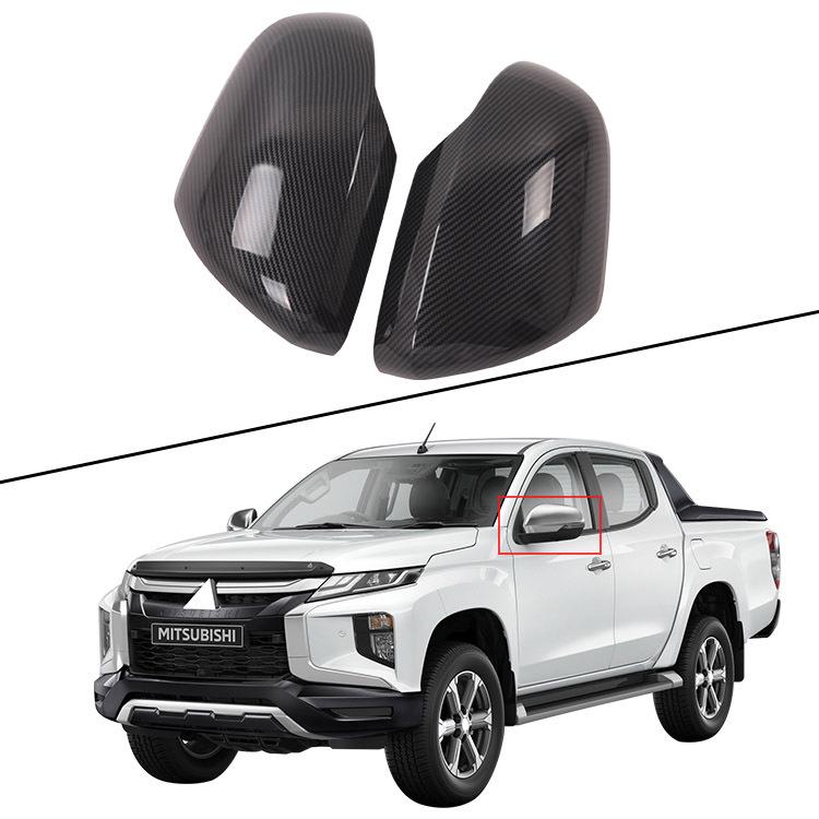 2019 L200/TRITON-ABS Carbon Fiber Pattern Rearview Mirror Decorative Cover