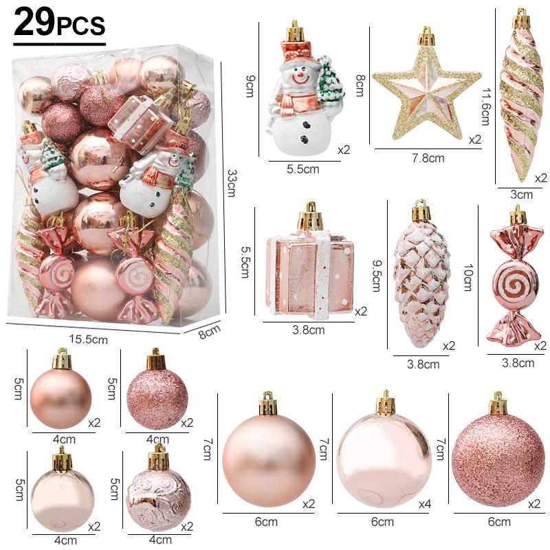 Weihnachtsbaum Kugeln Rote Zuckerstange Hängende Verzierung Große Anhänger Set Weihnachtsdekorationen Für Zuhause 2024 Natal Navidad Neues Jahr