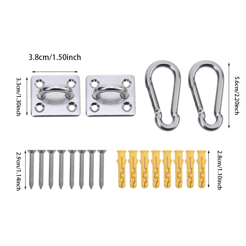 2Pcs Stainless Square Heavy Duty Ceiling Hook Wall Mounted Hook For Yoga Swings Hammocks Bracket Hardware Tools