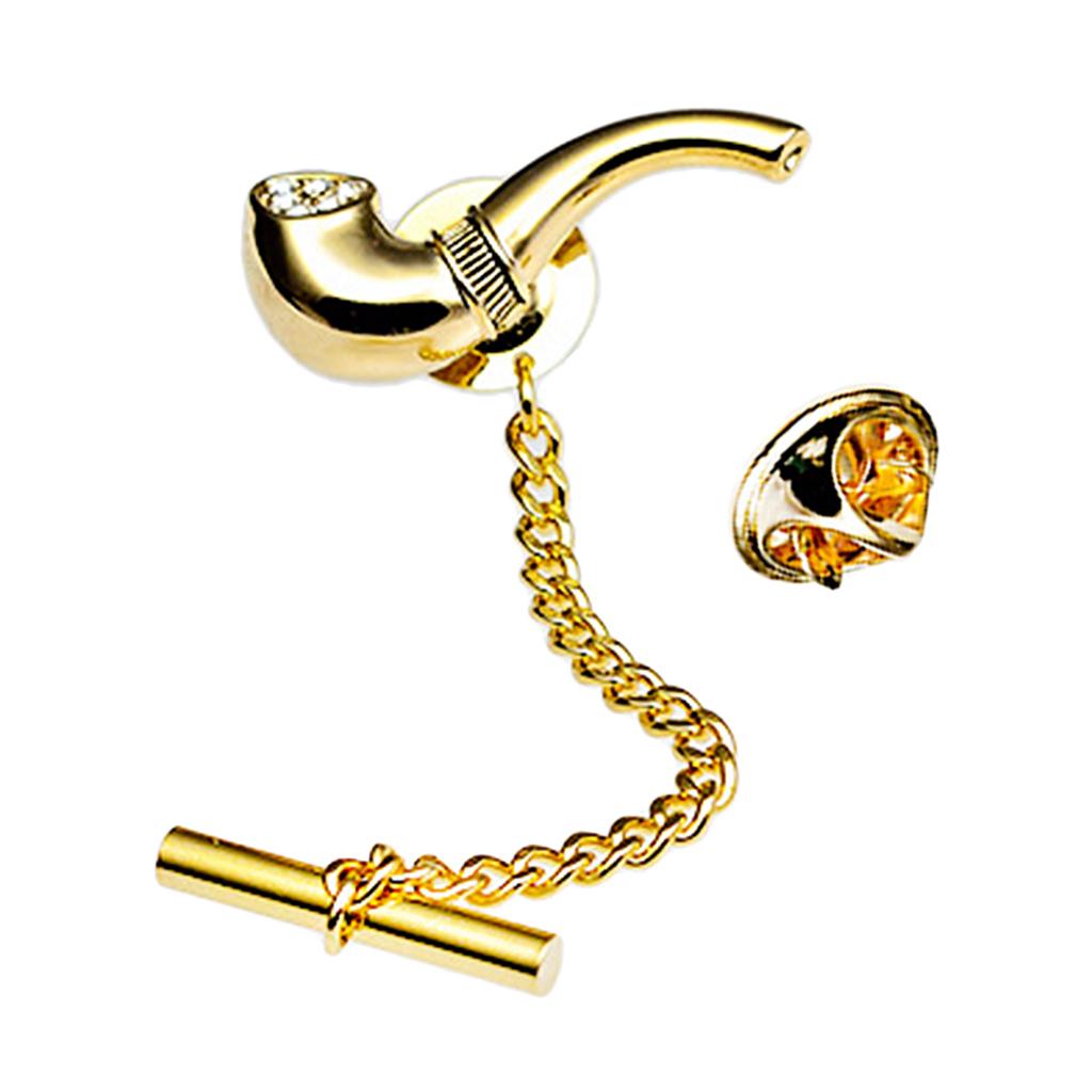 Mens Smoking Pipe Shape Tie Tack Clip for Wedding Business Formal