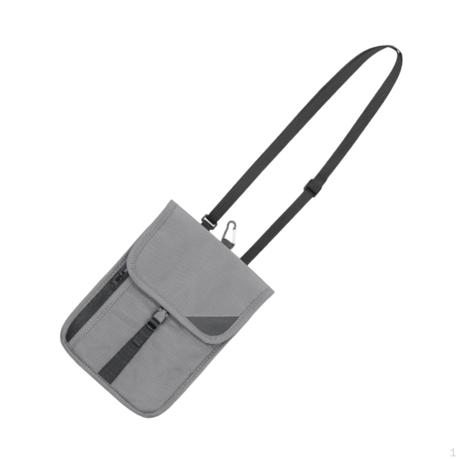

Кошелек на шею, держатель паспорта с блокировкой RFID, легко скрываемый дорожный чехол темно-серого