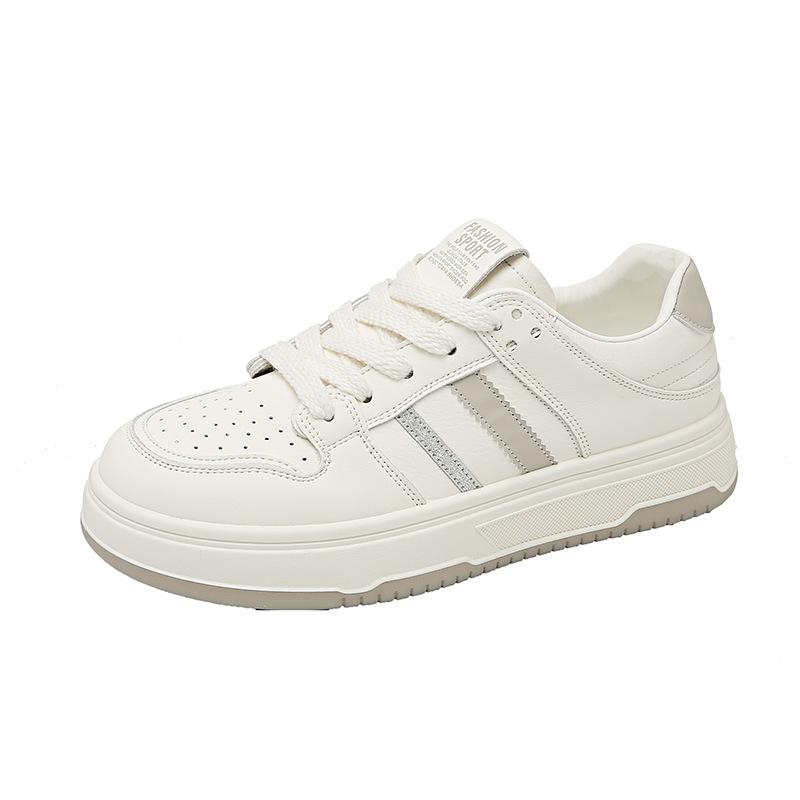Leather Flat-soled White Shoes Children's Spring 2025 New Lightweight Soft-soled Single Shoes Casual Sports Shoes Board Shoes