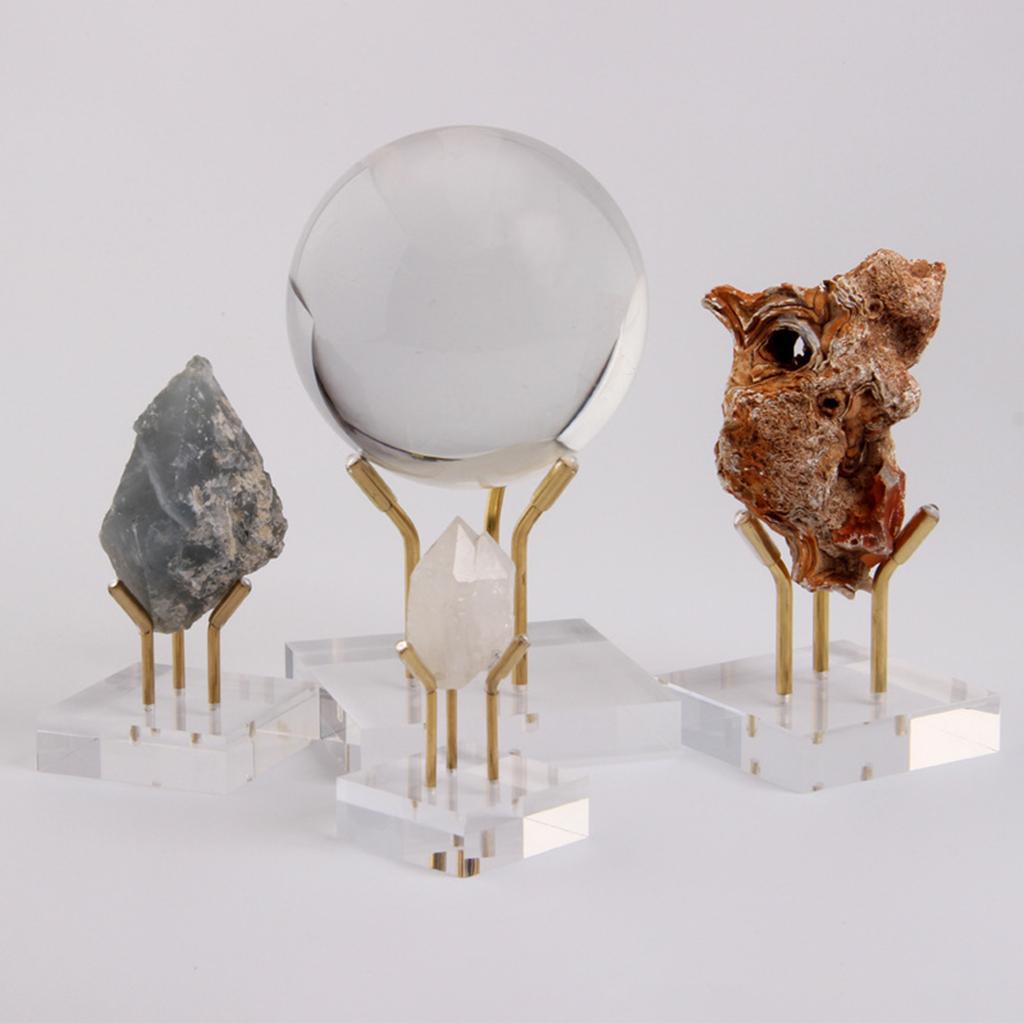 Display Easel Stand Rack Support Base Metal Arm Collectibles Coral Acrylic Display Holder for Jewelry Shop Ball Sphere Rock Ores