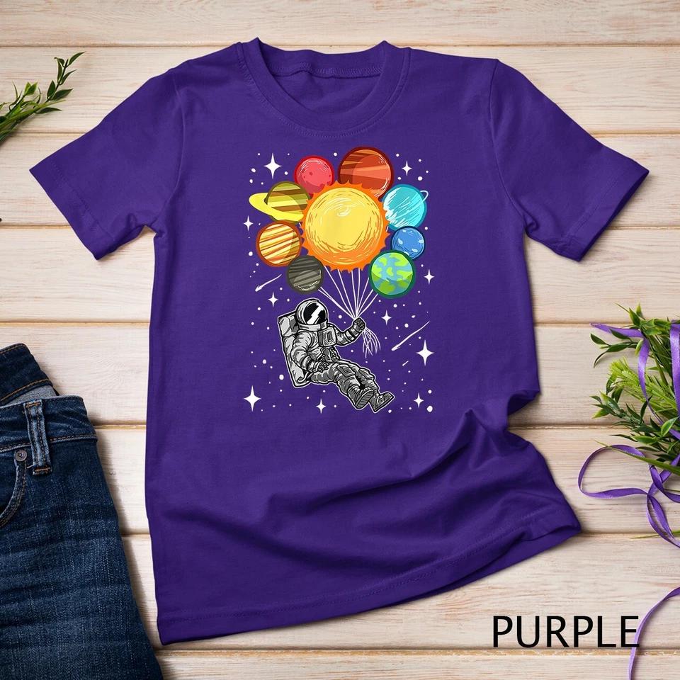 Astronaut Space Spaceman Moon Mars Balloons Planets T-Shirt Unisex T-shirt 8 3XL