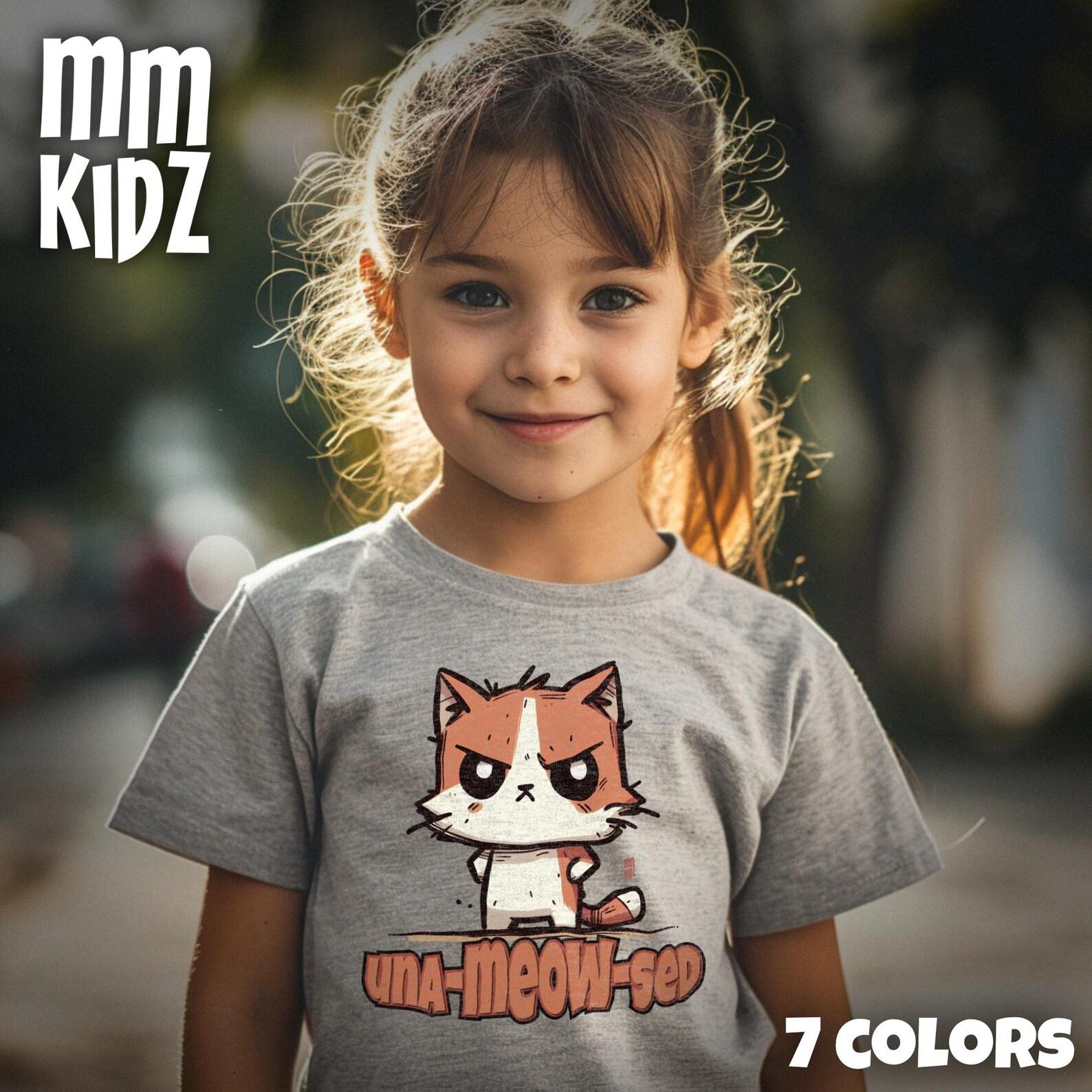 Cute Cat Graphic Tee | Adorable Sassy Cartoon Kitten T-Shirt | Fun Kids Shirt | Cute Feline T Shirt | Purrfect Birthday Gift for Kids 160