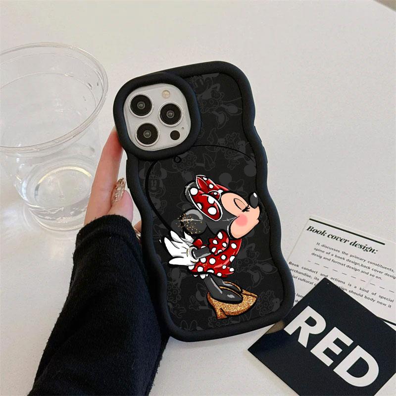 Mickey Minnie Mouse Love Phone Case For iPhone 17E 11 12 13 14 15 16 17 Pro Max 16e 17 Air 13 Plus Candy Color Back Cover
