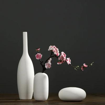 Nordeuropäischer Stil Weißes Keramikvasen-Set Dekoration Modern Minimalistisch Blumengefäß Wohnzimmer Heimdekoration
