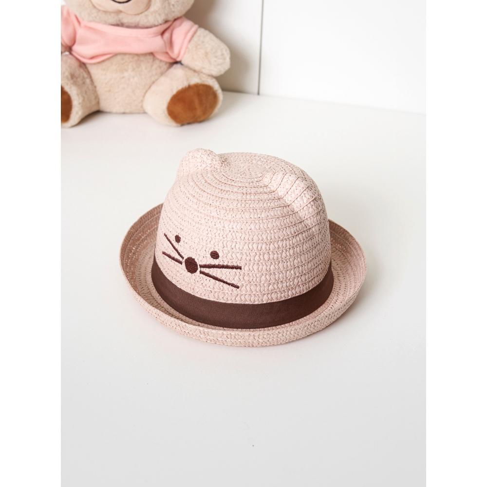 Daiso Kids Animal Embroidery Sun Hat Pink