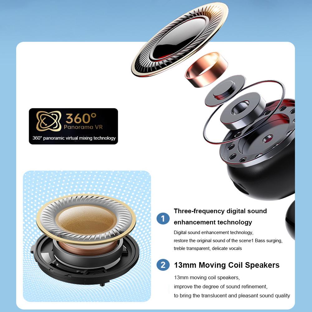 Wireless Ear Clip On Earphone Bluetooth-Compatible 5.4 Noise Canceling Sports Earphones Waterproof Clip On Headphone for Running