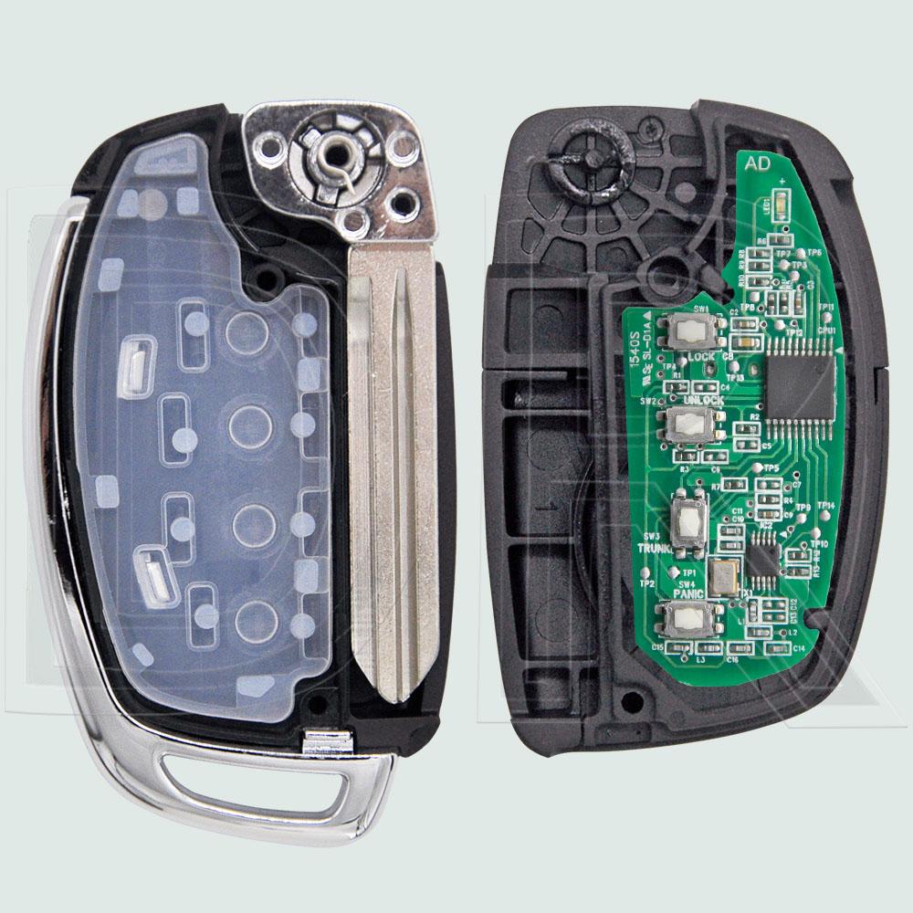 DR 95430-1S110 Original PCB Original 4D60 Chip 433MHz Flip Car Remote Key With HYN14R Blade For Hyundai HB20 2016 2017 2018 2019