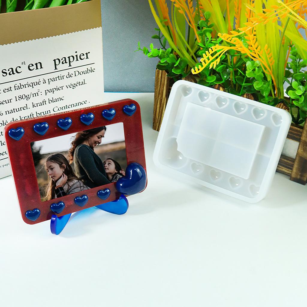 Silicone Picture Frame Moulds Clay Molds Epoxy Resin Mold Heart Shaped Photo Frame Mould DIY Hand-Making Accessories