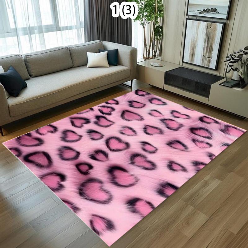 

Pink White Gradient Leopard Print Plush Area Rug Soft Fluffy Floor Carpet for Living Rooms, Bedrooms Fashion Home Decor Spaces 40x60CM