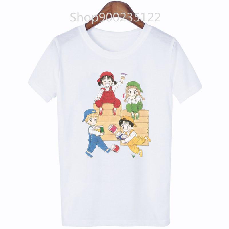 Cute T-Shirt Cartoon Graphic Tshirt Marmalade Boy Tee 90s Women T-Shirts Manga Short Sleeves Japanese Anime Streetwear