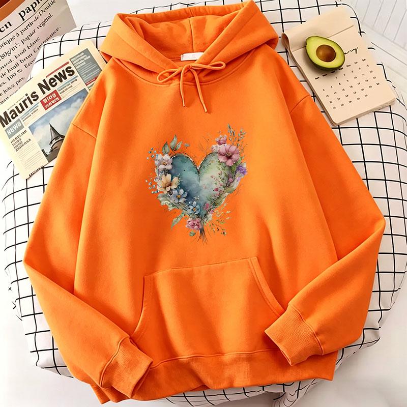Vintage Floral Print Hoodie Casual Spring, Autumn, and Winter Sweatshirt Trendy Fashion for Men and Women
