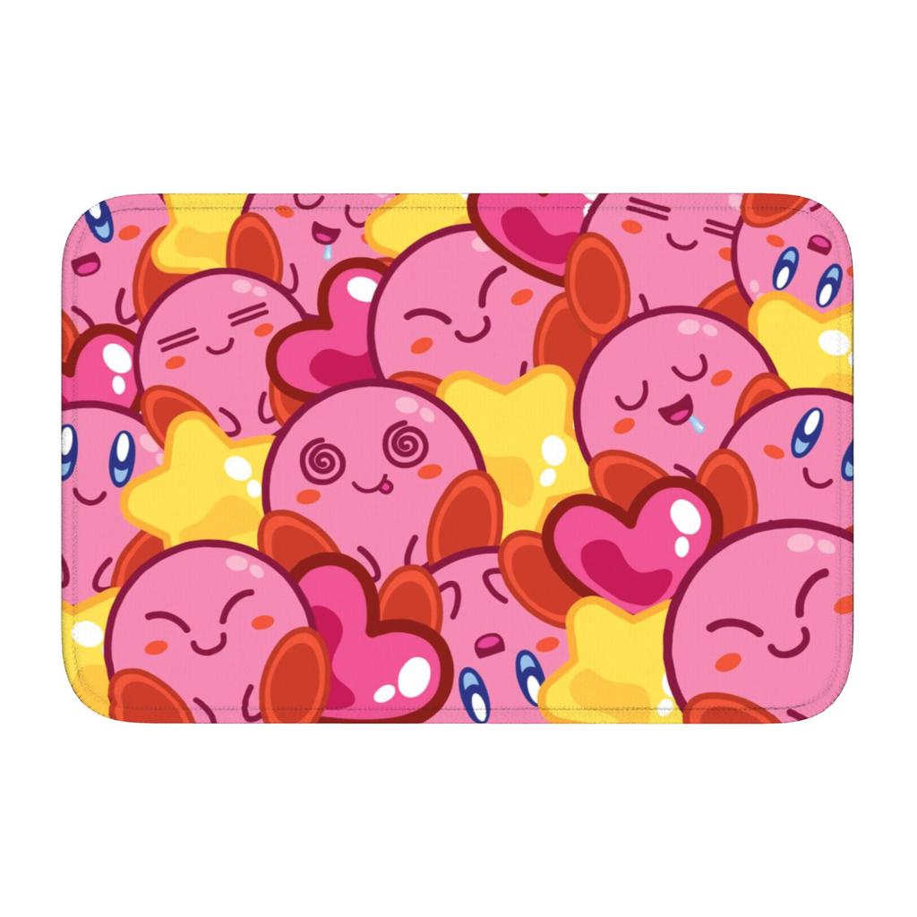 Kirbys Cartoon Game Floor Door Kitchen Bathroom Mat Anti-Slip Indoor  Doormat Garden Living Room Entrance Rug Carpet Footpad