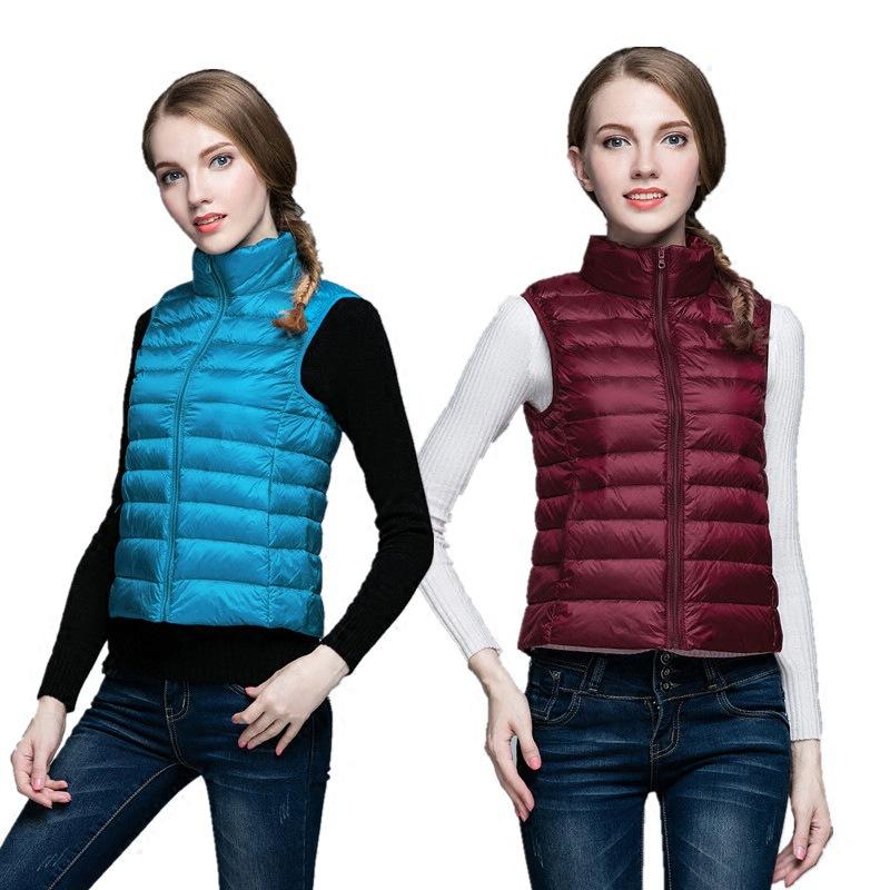 Červená dámská lehká tenká vesta bez rukávů Módní krátké vesty