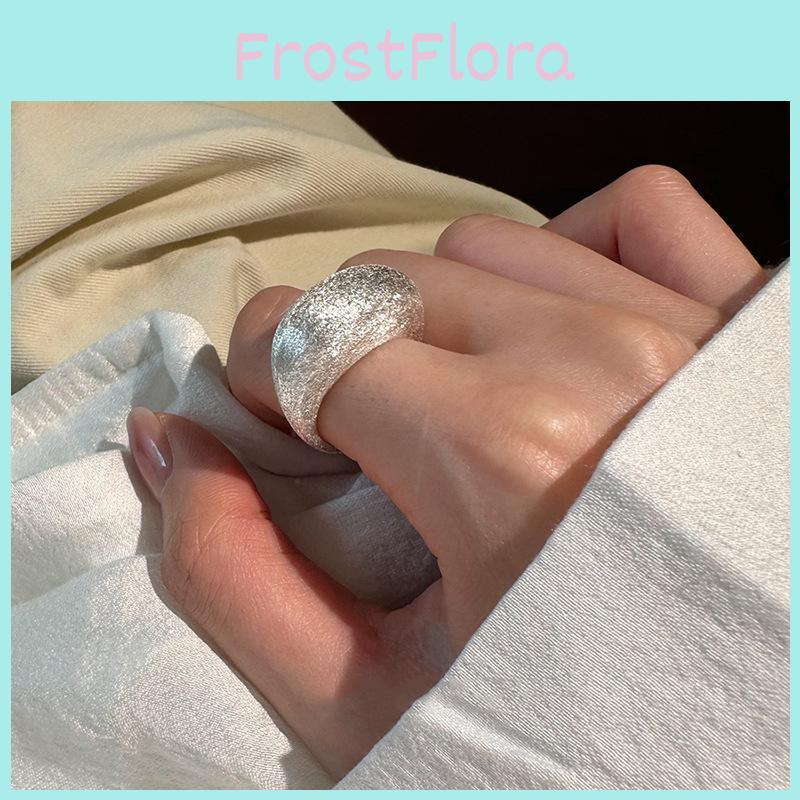 Fashionable Korean Inspired Adjustable Geometry Ring For Women With Unique Textured Finish