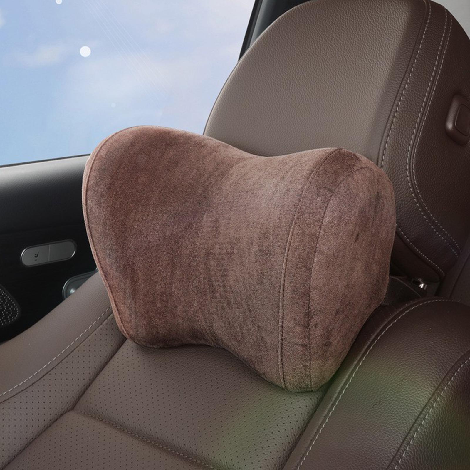 

Car Headrest Neck Pillow Memory Cotton Pillow Interior Supplies One Size коричневый