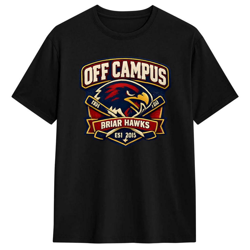 Mens T-Shirt Briar Hockey Est 2018 Off Campus T Shirts Trendy Cool Summer Tee Shirt Vintage Pure Cotton Clothes Plus Size
