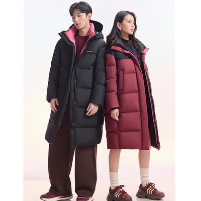 Winter Long Hooded Men and Women with Cotton-padded Jacket Sports Padded Couple Coat.