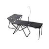 Compact Folding Picnic and Camping Table Set with Tactical Lamp Stand