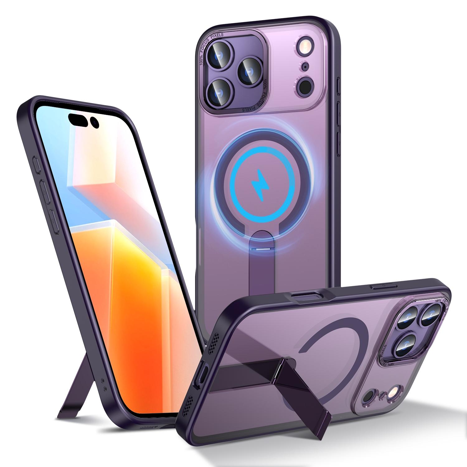 

For iPhone 17 Pro Max Case Compatible with MagSafe Kickstand TPU + Acrylic Phone Cover