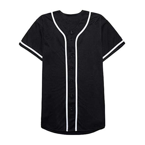 Men Summer T-shirt Pullover Short Sleeves Color Matching Buttons Single-breasted Daily Wear Loose Mid Length Men Baseball Uniform Male Clothes