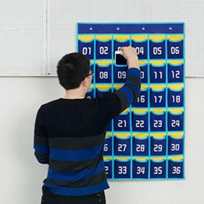 30/36/42/48 Grids Phone Hanging Bag Numbered Wall-mounted Phone Storage Bag Thickened Sundries Organizer Bag