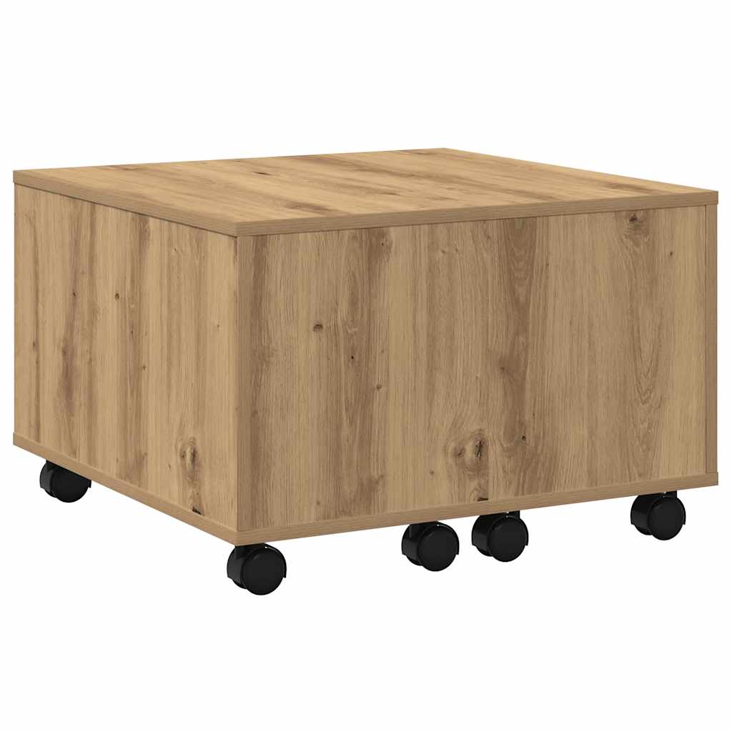 Handgefertigter Eichen-Couchtisch 60 x 60 x 38 cm Holzwerkstoff