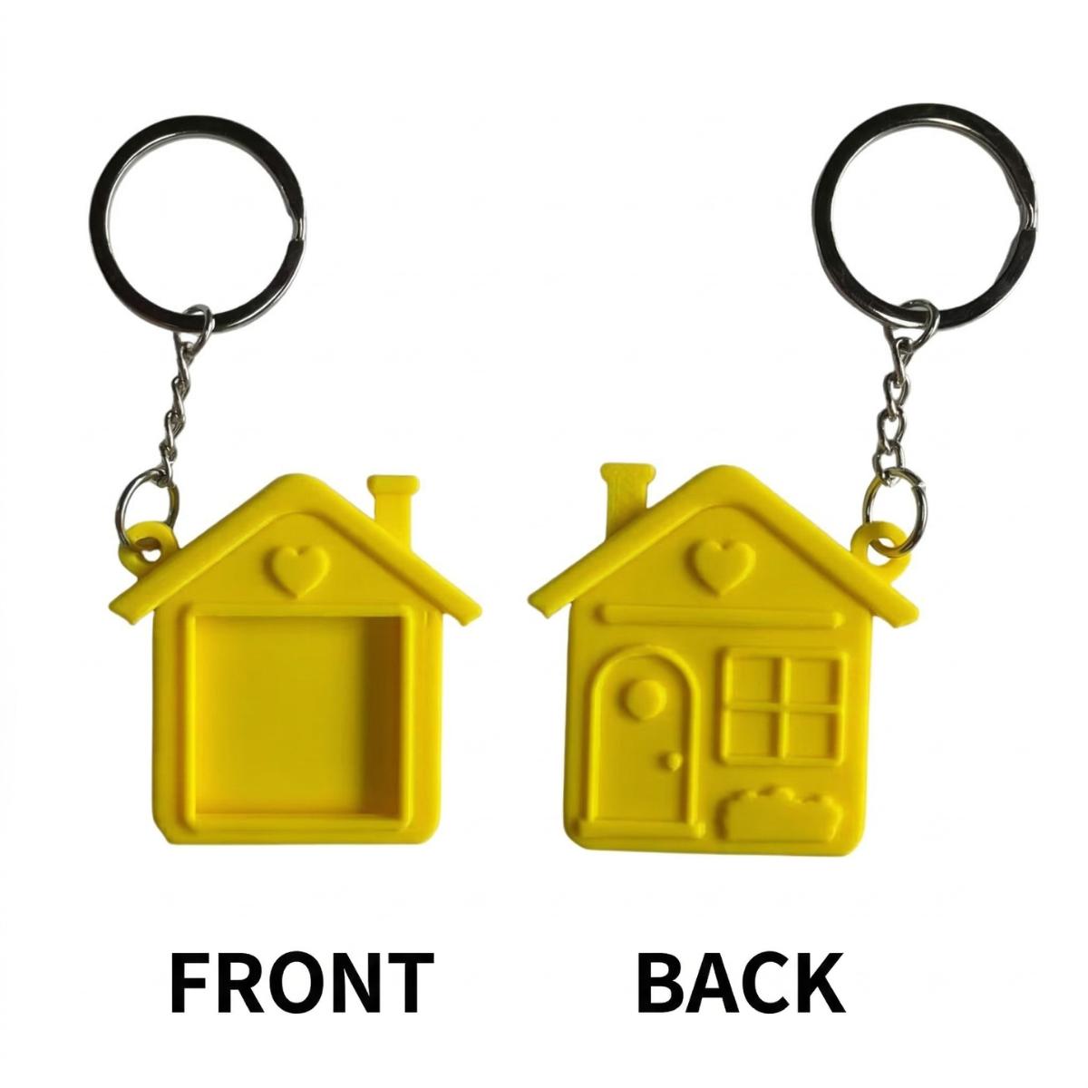 

Mini 50Mm Eco-Friendly 3D Printed Pla House-Shaped Photo Frame Customizable Picture Keyrings