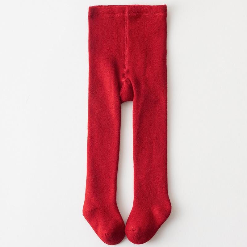 Cozy Winter Red Baby Tights for First Birthday - Warm Footed Pants for Toddlers