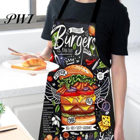 Baking Apron Cooking Sleeveless Comfortable Wearing Clear And Real Image Reusable Unisex Anti-stain Waterproof Polyester Pizza Pattern Kitchen