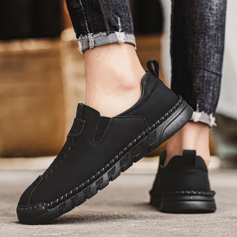 Men's Leather Casual Shoes Handmade Loafers Large Size Men's Genuine Leather Shoes Slip On Shoes