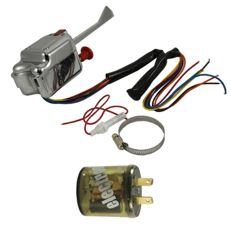 Auto Příslušenství Chromový 12V Univerzální Přepínač Směrových Světel Rat-Hot Rod s Blikačem Vysoká Kvalita Vhodné pro P021-TS-HL101