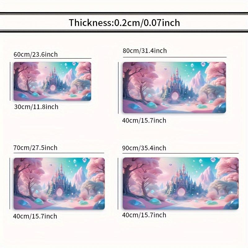 Fantasy Castle Pink Mouse Pad Large Rubber Base Antislip PC Desk Accessories Mousepad for Office Gamer Keyboard Mat Decor Rug