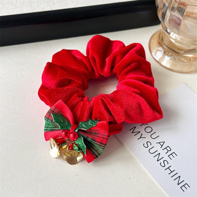

Exquisite bow, sparkling Christmas elastic band, headband, Christmas high ponytail, hair tie, hair accessory, girl s gift Size fits all